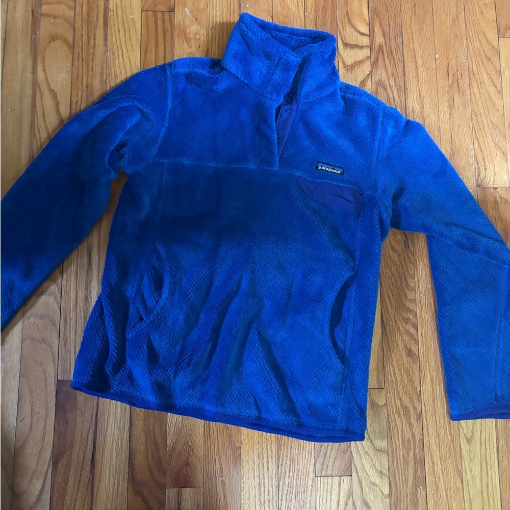 Patagonia Vibrant Blue Fleece Quarter Zip with Pocket